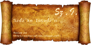 Szőke István névjegykártya